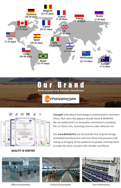 Dashcam for cars 4 Channel Black Box WiFi Driving Camera FHD 1080P Night Vision Loop Recording add Hardwire kit car accessories